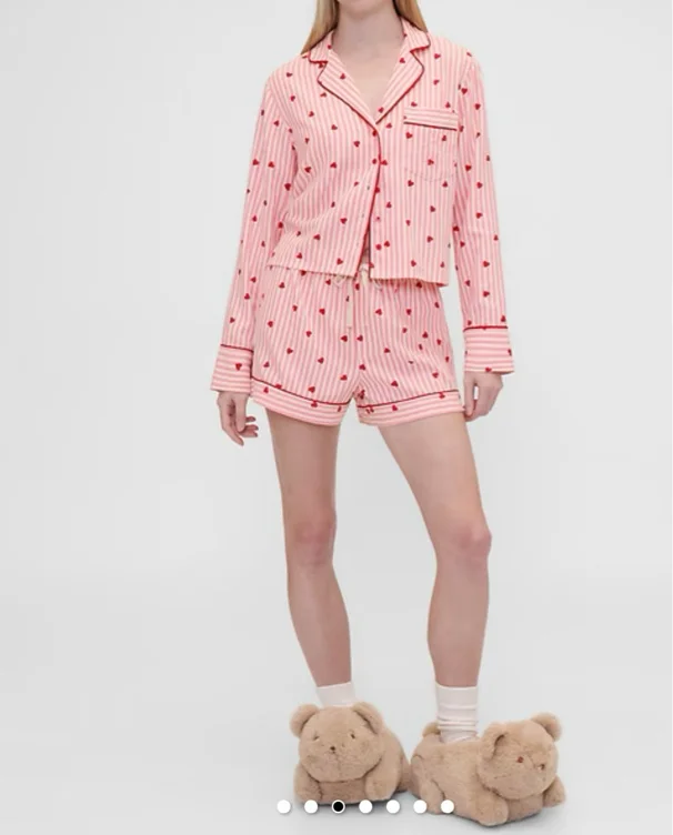 Gap × Summer Fridays Relaxed Flannel Hearts PJ Shirt | Gap