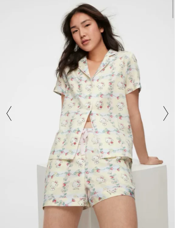 Hello Kitty 100% Cotton Shortie Pj Set  Multi - Peter Alexander Online
