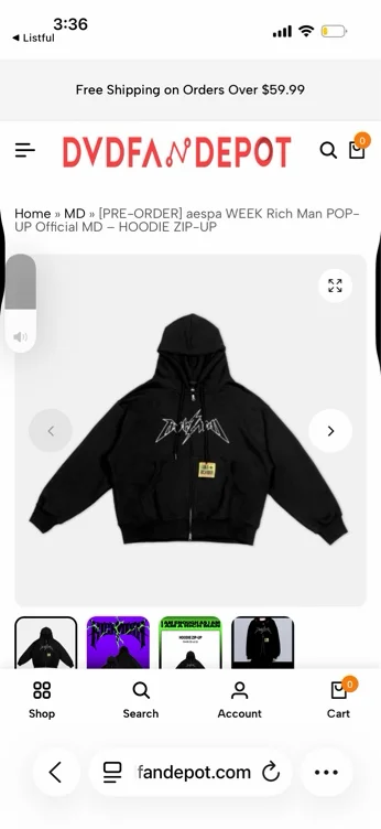[PRE-ORDER] aespa WEEK Rich Man POP-UP Official MD - HOODIE ZIP-UP