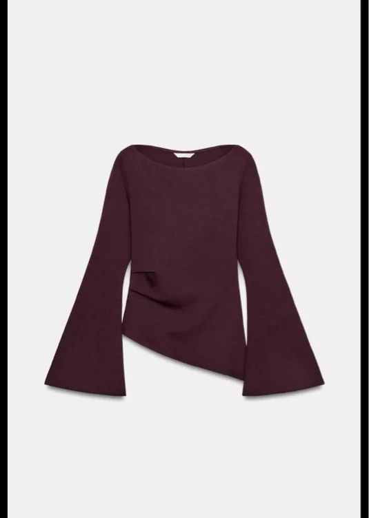 ZARA LONG SLEEVE INTERLOCK TOP