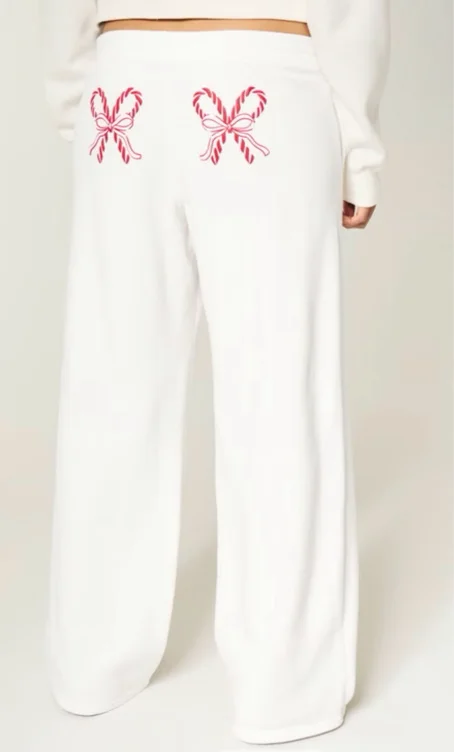 Candy Cane Graphic Baggy Sweatpants