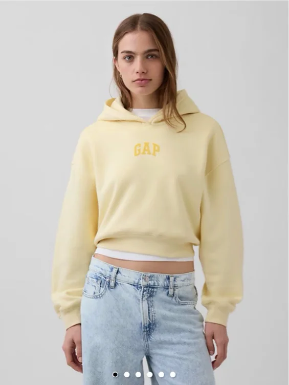 VintageSoft Oversized Crop Logo Hoodie | Gap