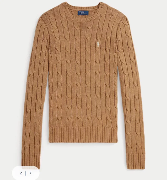 Cable-Knit Cotton Crewneck Sweater