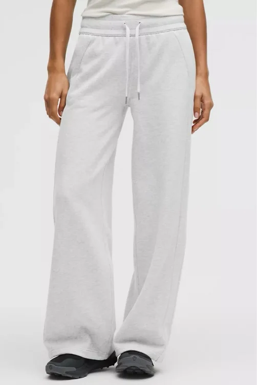 Scuba Mid-Rise Wide-Leg Pant *Short - ultra light grey - XXXS
