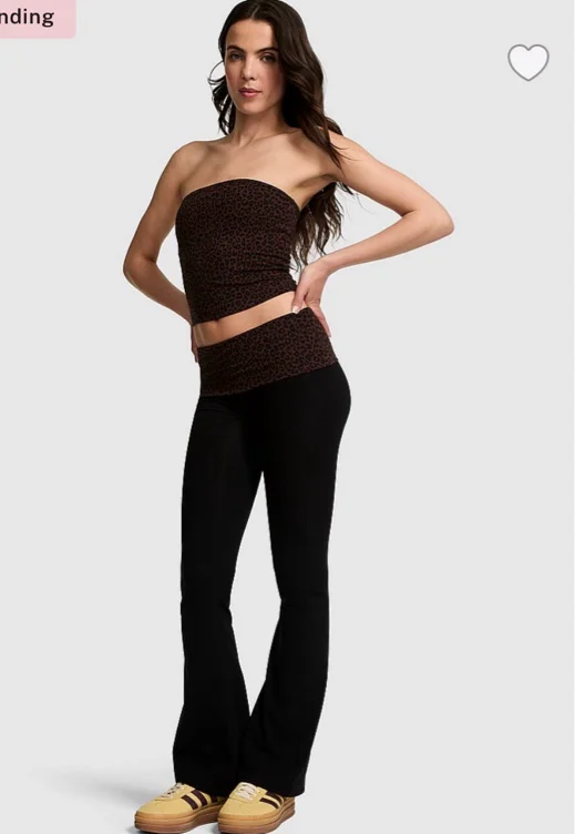 All-Day Cotton Foldover Flare Leggings