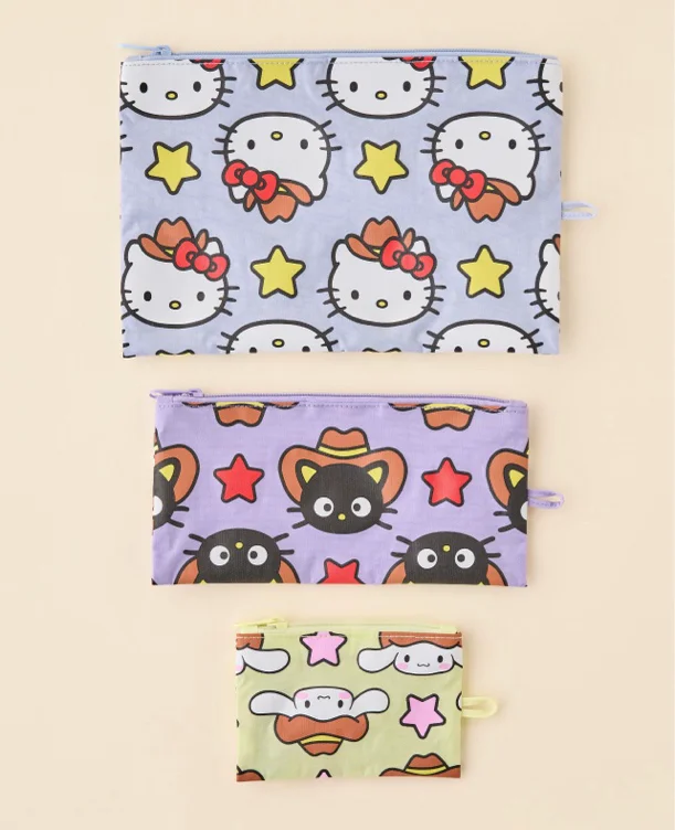 BAGGU X Hello Kitty And Friends Flat Pouch Set