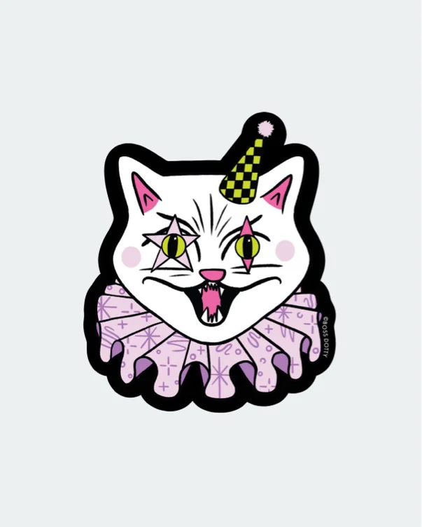 Boss Dotty Cat Clown Sticker