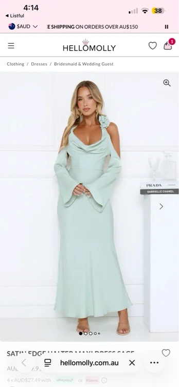 Satin Edge Halter Maxi Dress Sage