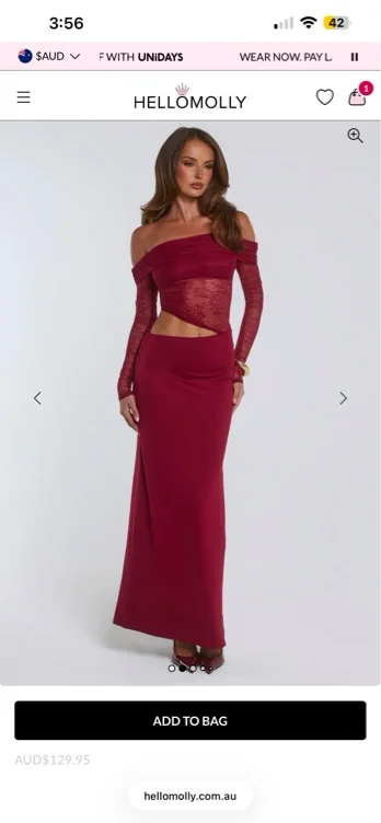 In The Current Strapless Maxi Dress Red