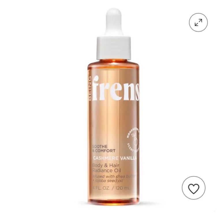 Being Frenshe Cashmere Vanilla Body & Hair Oil with Shea Butter + Jojoba - 4 fl oz: Hydrating, For All Hair Types