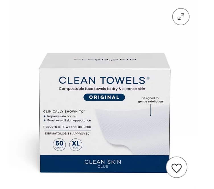 Clean Skin Club Disposable Face Towel for Improved Skin - XL - 50ct