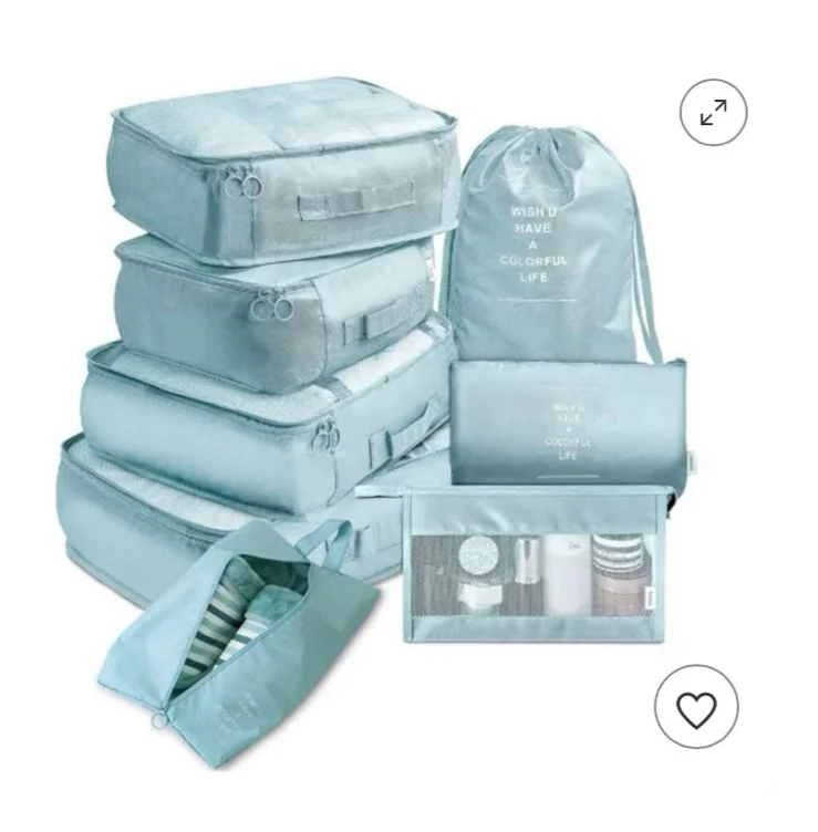 MPM 8 PC Packing Cube Luggage Organizers Set, Travel Packing Bags, Suitcase Bag Set