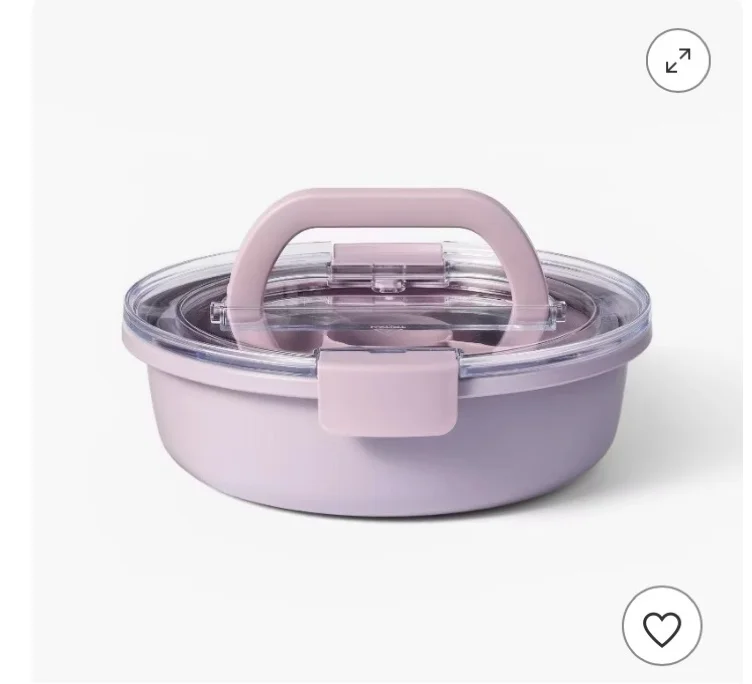 Personal Round Plastic Snacklebox Lavender - Figmint™