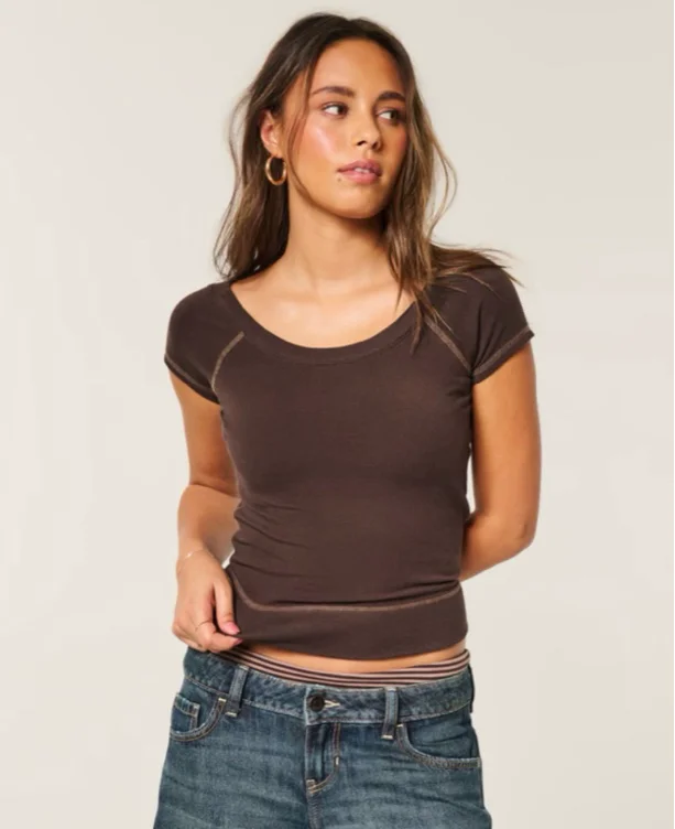 Banded Scoop T-Shirt