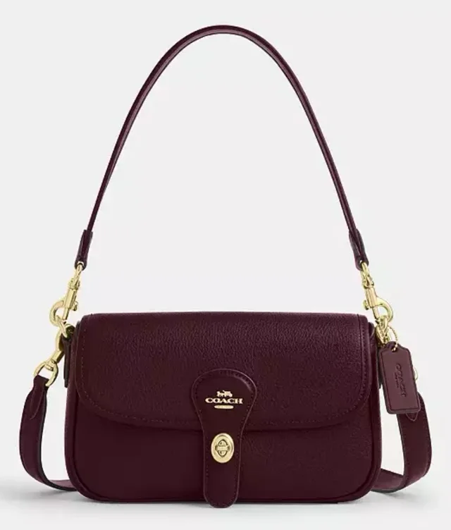 Gold/Dark Wine Hadley Shoulder Bag