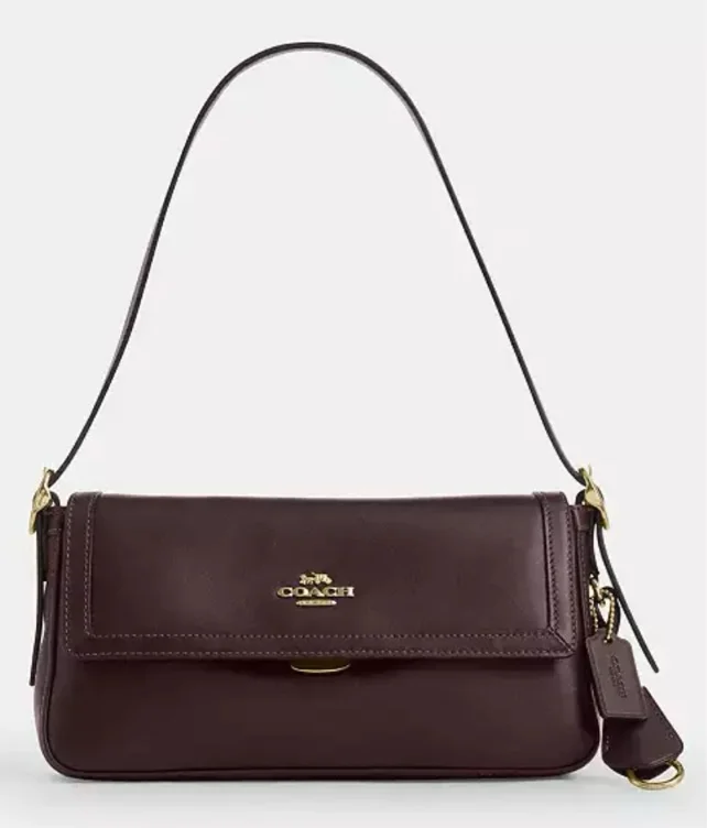 Gold/Espresso Etta Small Flap Shoulder Bag