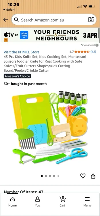 43 Pcs Kids Knife Set, Kids Cooking Set, Montessori ScissorsToddler Knife for Real Cooking with Safe Knives/Fruit Cutters Shapes/Kids Cutting Board/Peeler/Crinkle Cutter : Amazon.com.au: Toys & Games