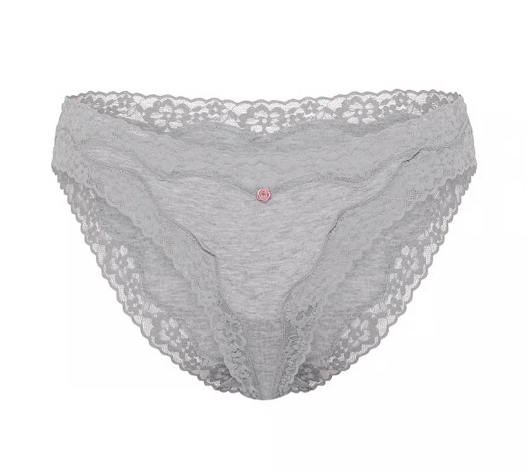 Cotton Lace-Waist Bikini Panty
