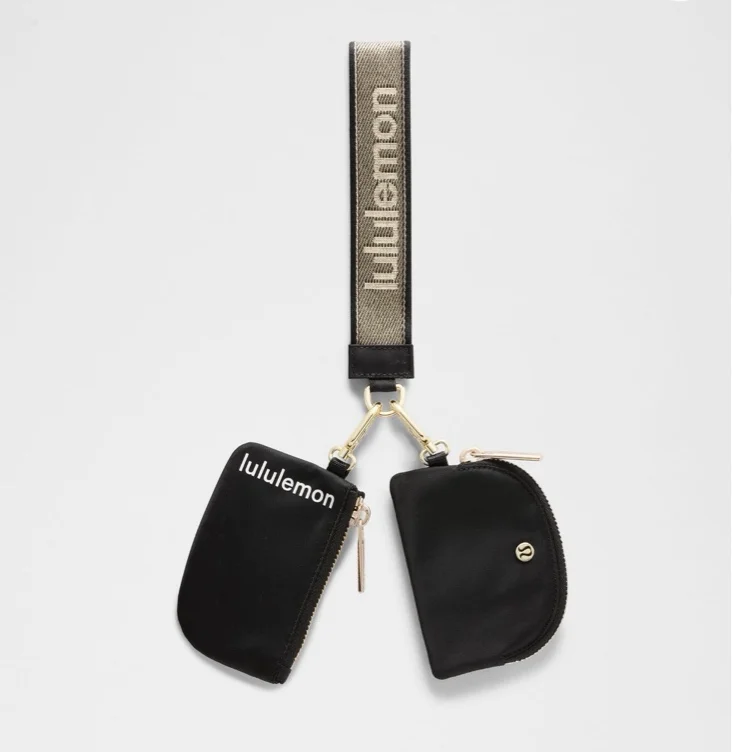 Dual Pouch Wristlet *Metallic Wordmark - Light Ivory - ONE SIZE