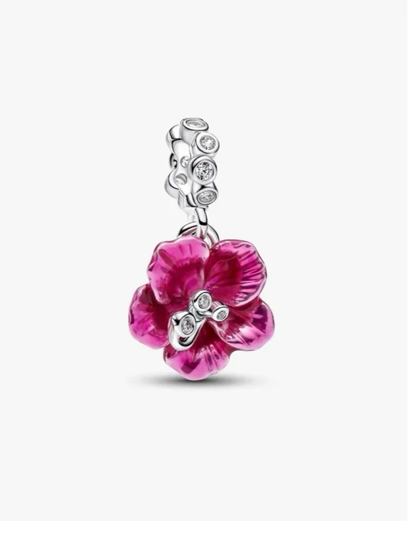 Hibiscus Dangle Charm | Pendant | Sterling silver | Pandora US