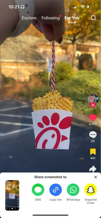 Chick-fil-A waffle frie ornament 