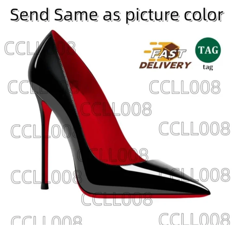 Heels Brand Designer Women High Heels Red Shiny BottomShoes 6cm 8cm 10cm 12cm Stiletto Genuine Leather Sexy New Wedding Pumps With Dust Bag EUR38-44 With Red Dustbag