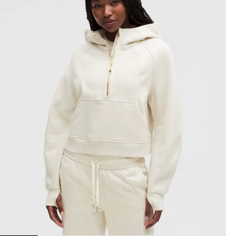 Scuba Oversized Half-Zip Hoodie - Heathered Core Ultra Light Grey - XL/XXL