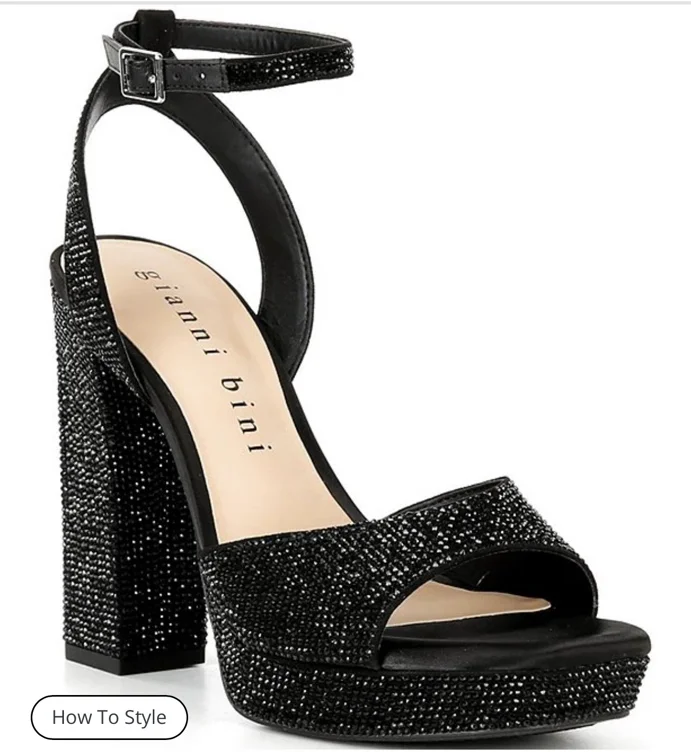 Gianni Bini Andreya Rhinestone Embellished Platform Dress Sandals