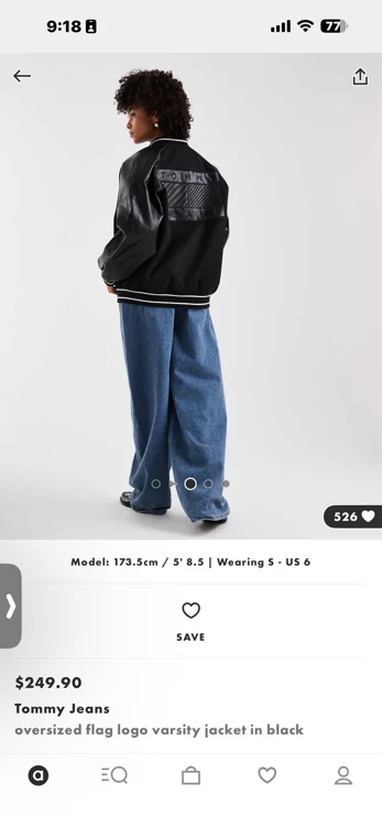 Tommy Jeans oversized flag logo varsity jacket in black