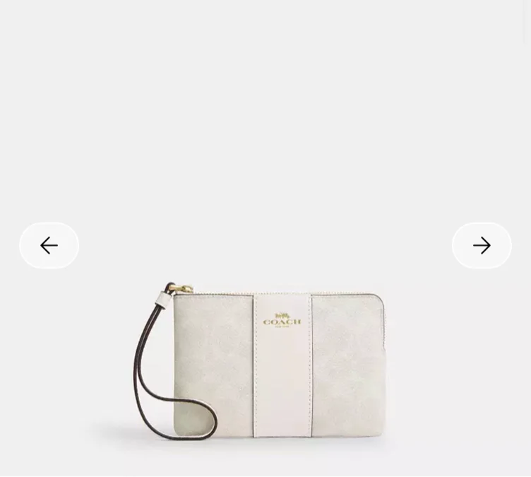 Gold/Walnut/Black Corner Zip Wristlet In Signature Canvas With Stripe