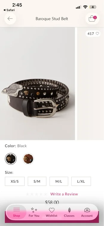 Baroque Stud Belt