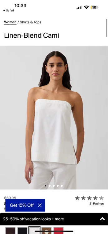 Linen-Blend Cami | Gap