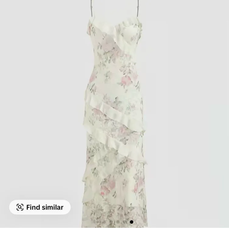 Cider Women's Lace V-neck Floral Ruffle Maxi Dress, Cute Floral - TikTok Shop