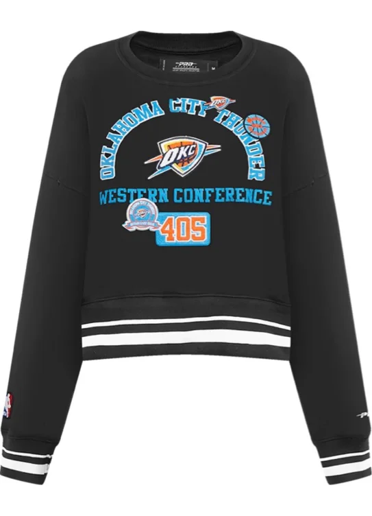 Pro Standard Oklahoma City Thunder Womens Black Area Code Crew Sweatshirt