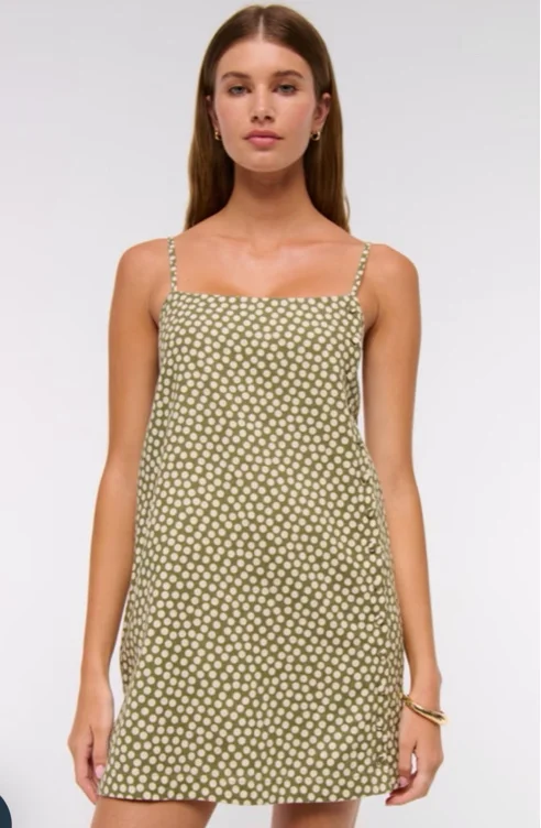 Linen-Blend Button Skort