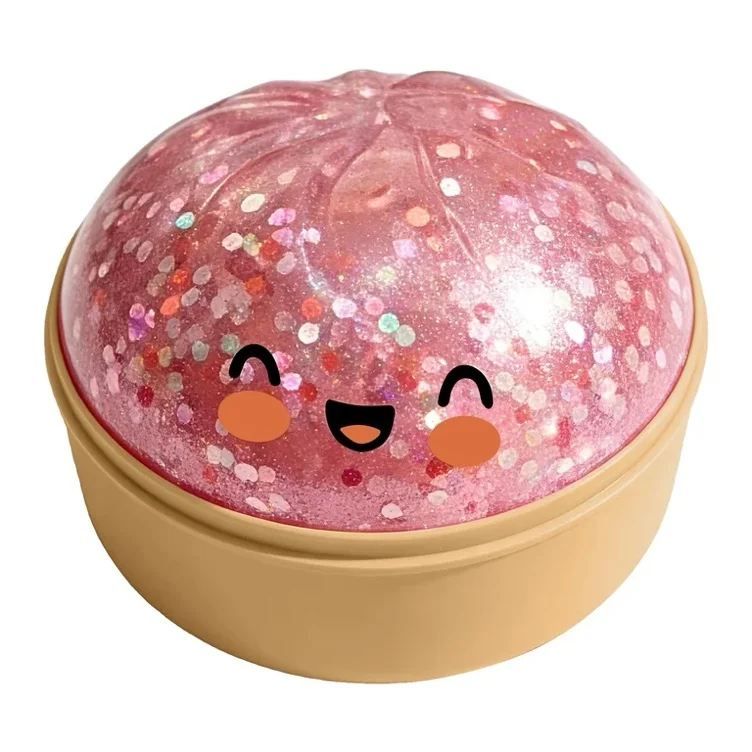 Rare Pink Glitter Dumpling Squishy - Mystery Blind Box Bao Bun HTF - Sparkling Stress Relief Collectible & Desktop Accessory for Adults（1pc）