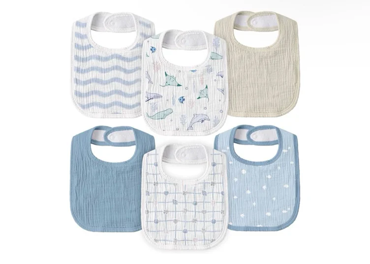Amazon.com: Baberos de muselina para bebé, paquete de 8, baberos para babear y dentición para bebé, absorbentes, suaves de algodón orgánico, babero ajustable tipo bandana para recién nacidos, niños pequeños, bebés de 0 a 36 meses, color azul : Bebés