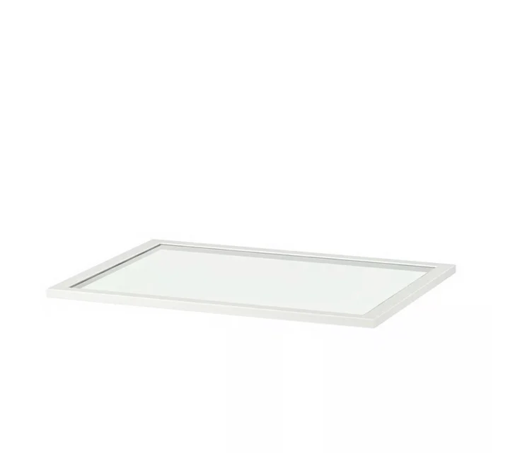 KOMPLEMENT Glasshylle - hvitbeiset eikemønster 100x58 cm