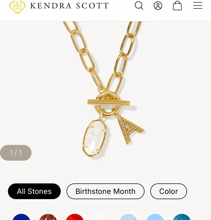 ellie chain letter and link necklace