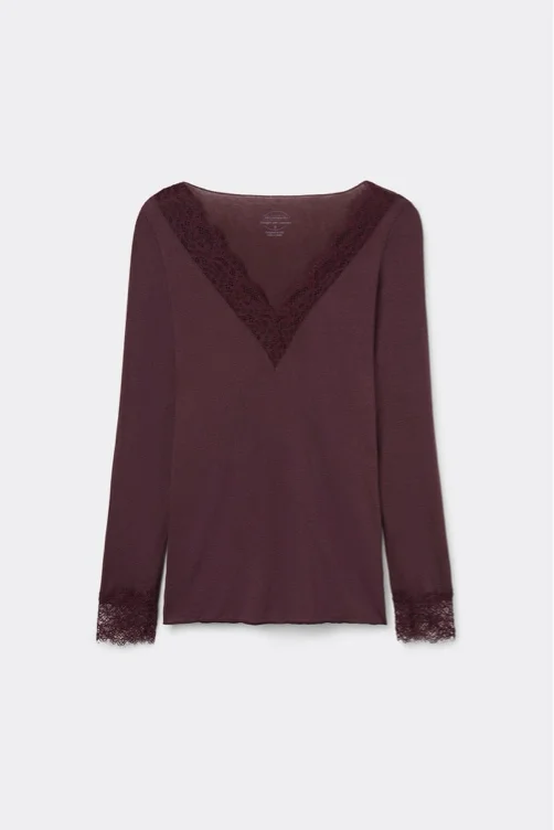 Modal Cashmere Ultralight Long Lace Shirt