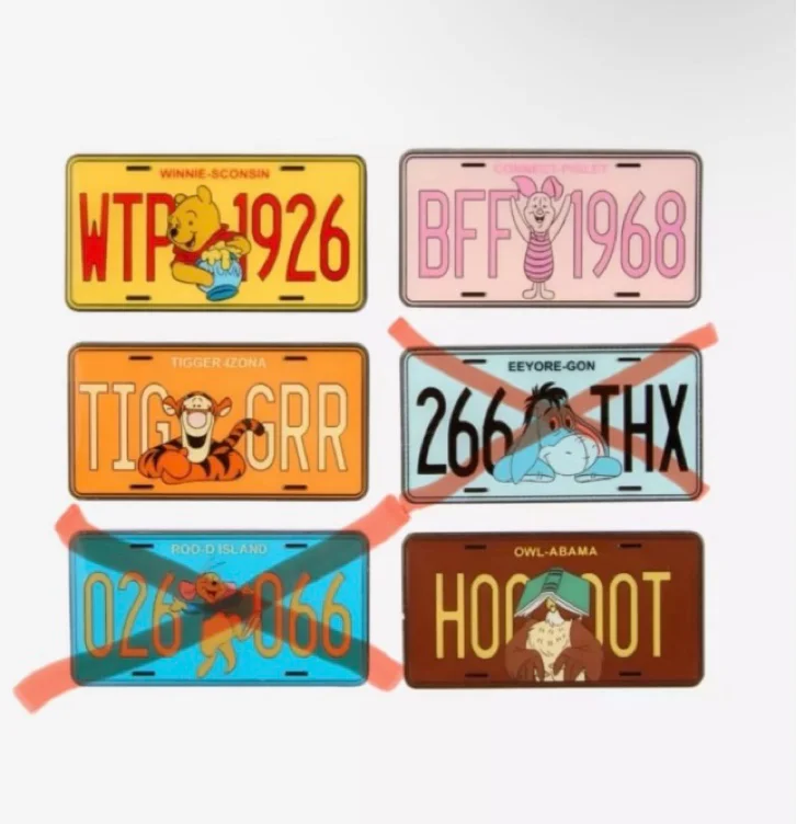 Hot Topic - Winnie The Pooh License Plate Blind Box - Pooh and Friends | PIN 111924