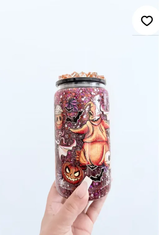 Oogie boogie snow globe tumbler