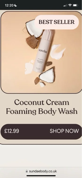 Sundae Whipped Shower Foam Coconut Cream
