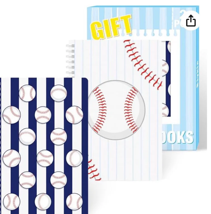 Amazon.com : B1ykin A5 Spiral Notebooks - 2Pcs 50 sheets 100 Pages Cute Wire Bound Travel Journal Spiral Notebook, Writing Notepads Memo Diary Notes Study School Work for Kids School Classroom Office (Baseball) : Office Products