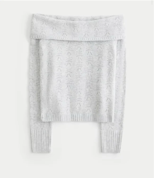 Hollister Comfy Cloud Stitchy Off-the-Shoulder Sweater