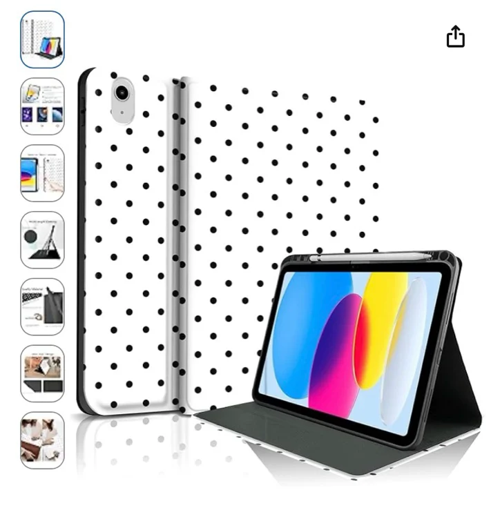 TopPerfekt Black and White Polka Dots Case