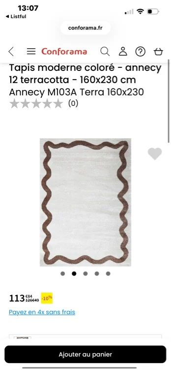 Tapis moderne coloré - annecy 12 terracotta - 160x230 cm