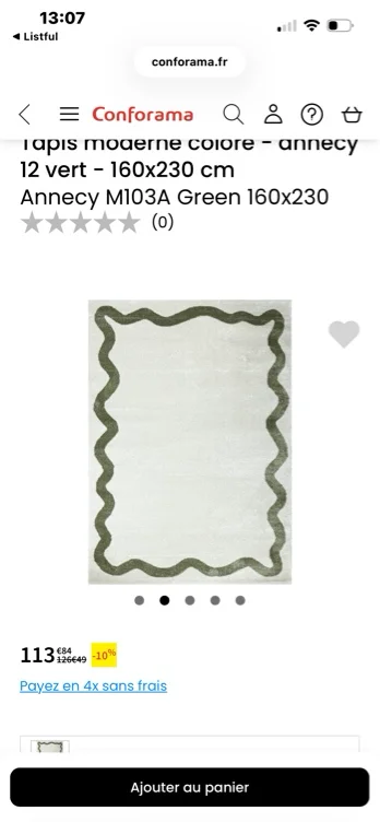 Tapis moderne coloré - annecy 12 vert - 160x230 cm
