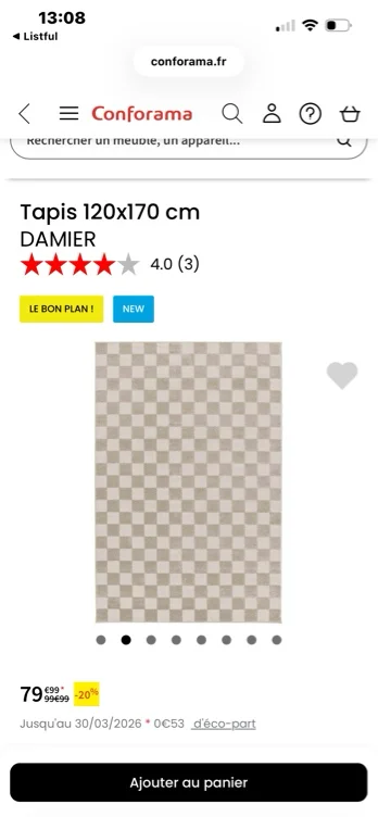Tapis 120x170 cm DAMIER
