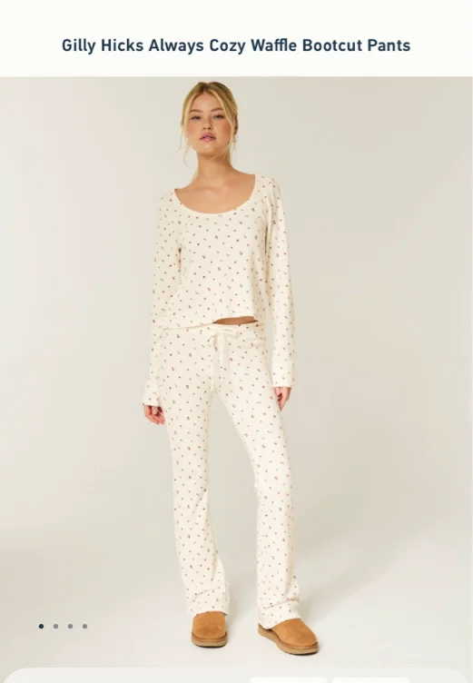 Waffle bootcut pants 